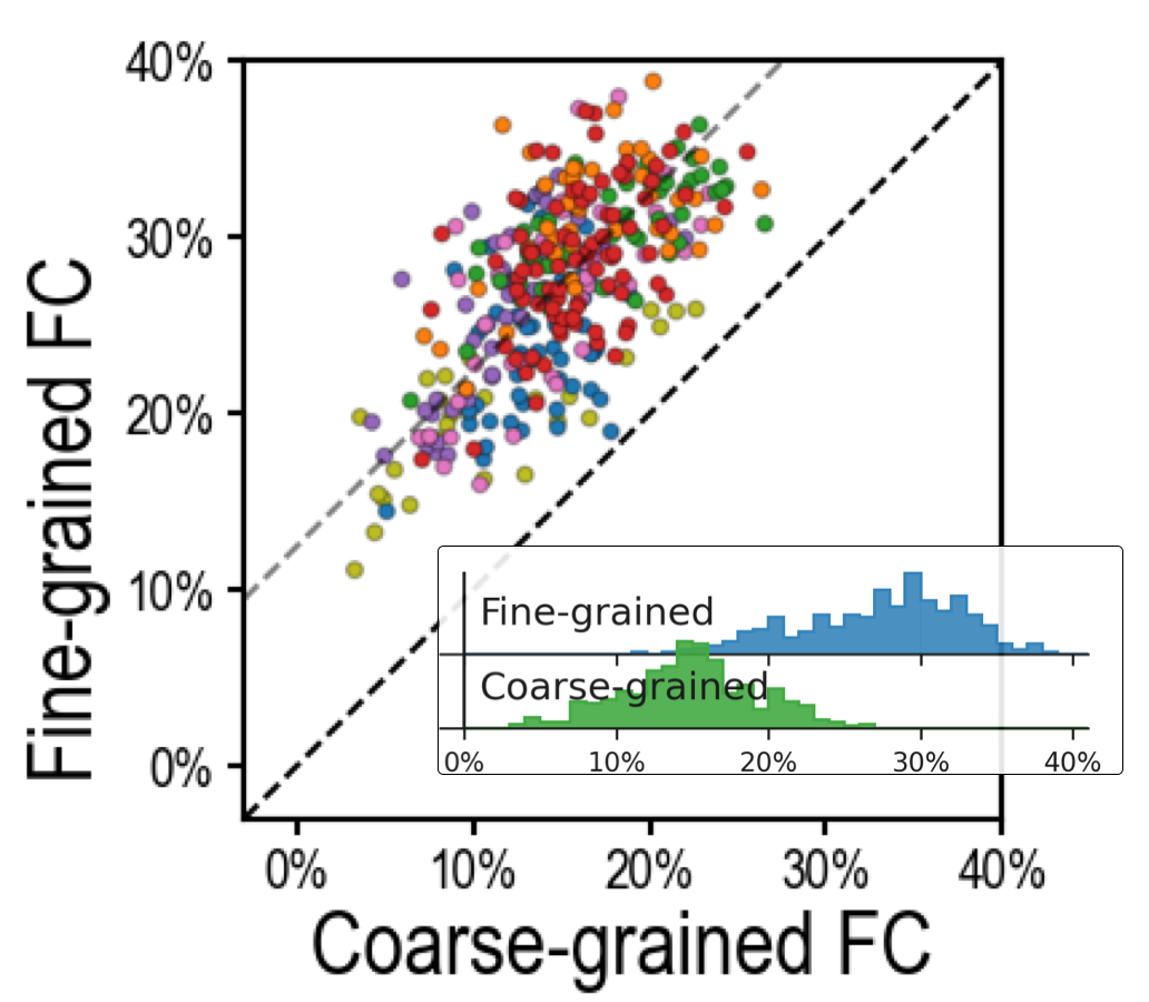 Fine-grained connectivity predicts general intelligence better than coarse-grained connectivity